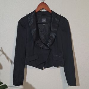 A/X Armani Exchange Black Blazer with Satin Details